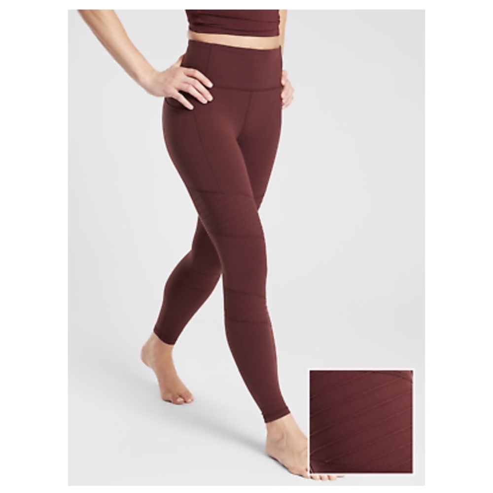 Athleta Maroon Moto Inclination Tight